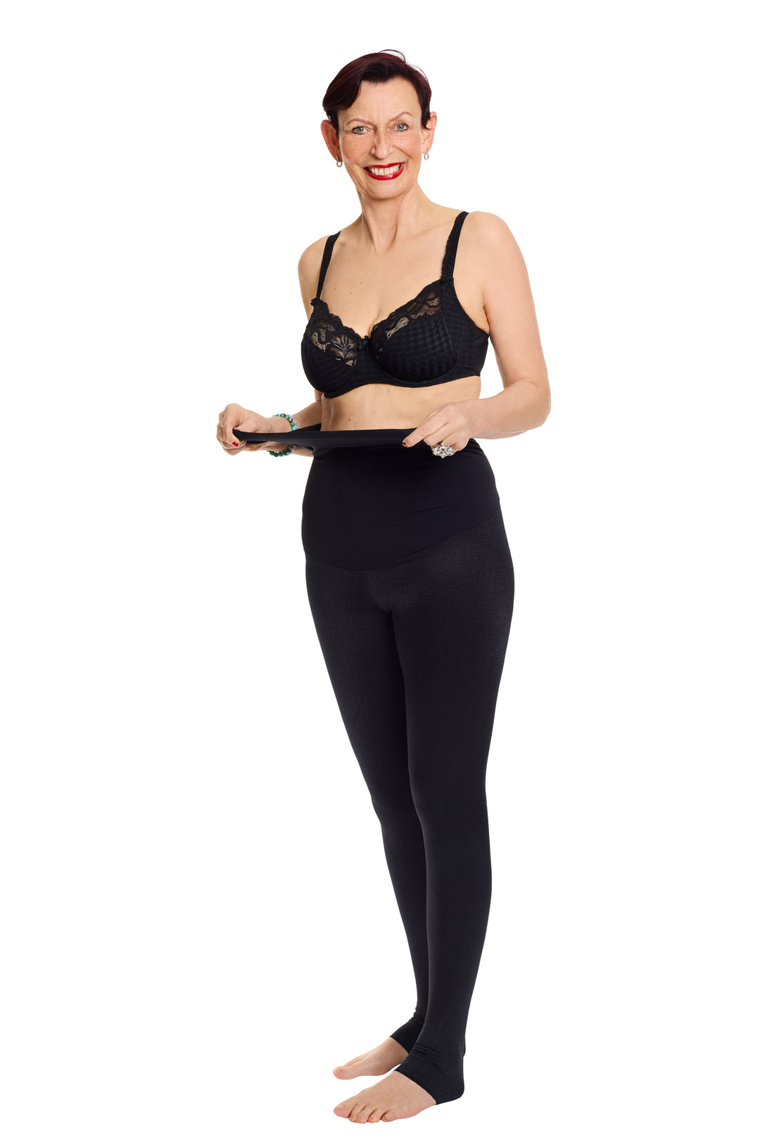 Lymph O Fit Wunderhose extra lang mit breitem Komfortbund Schwarz Gr. 36 - 52 - Vera Meyer