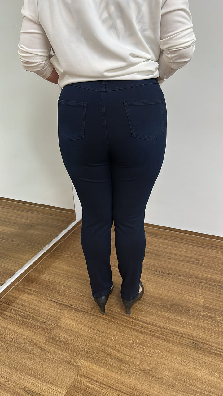 Wunderjeans High Waist Blue Denim Sizes 36-52 Straight Leg - Vera Meyer