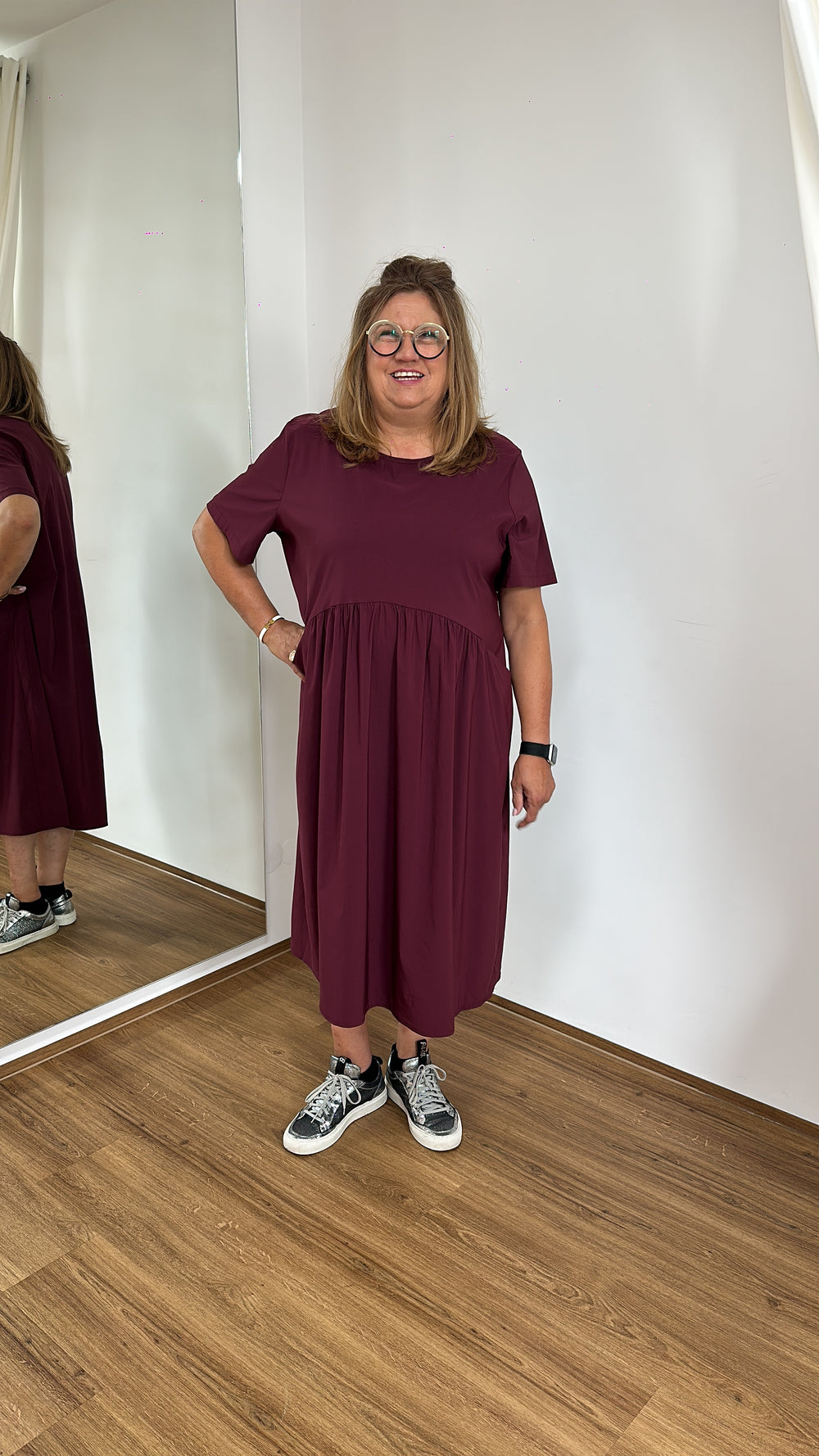 Langes Kleid Bordeaux - Vera Meyer