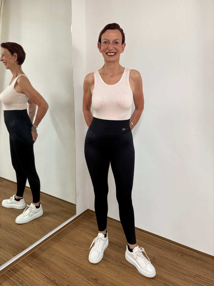 Wunderhose Yoga Bund mit Taschen Schwarz - Vera Meyer