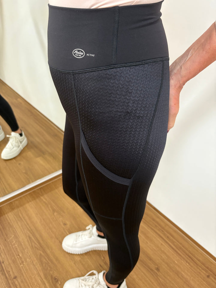 Wunderhose Yoga Bund mit Taschen Schwarz