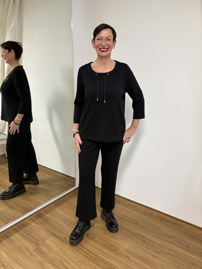 Stehkragen Sweatshirt in Schwarz - Vera Meyer