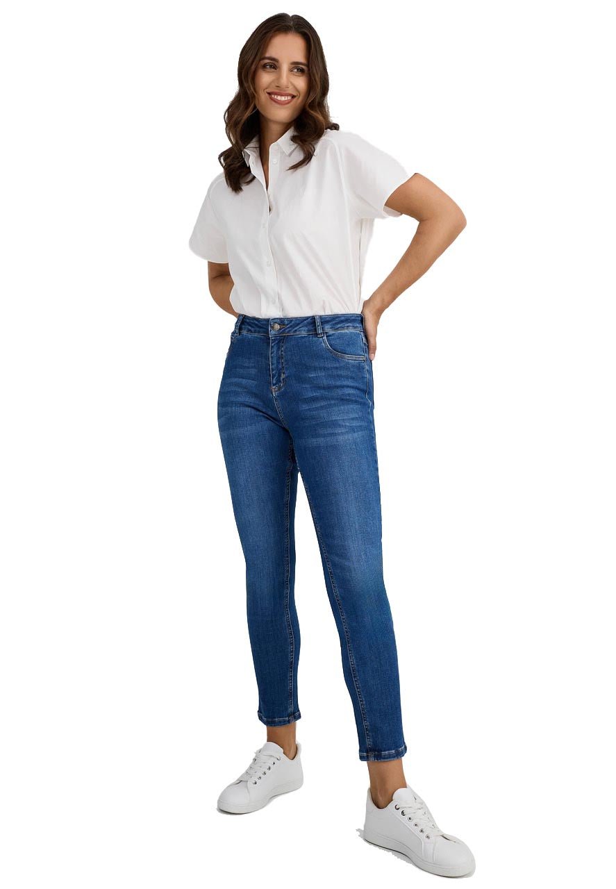 Wunderjeans Highwaist Stone Blue Super Wash - Vera Meyer
