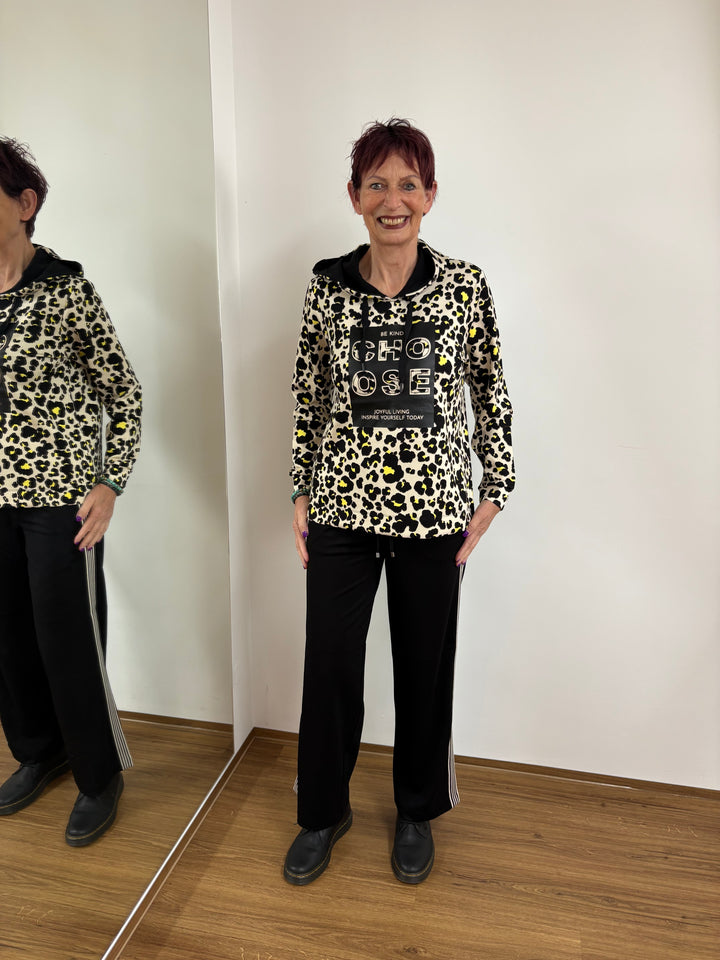 Sweatshirt Leoparden-Muster