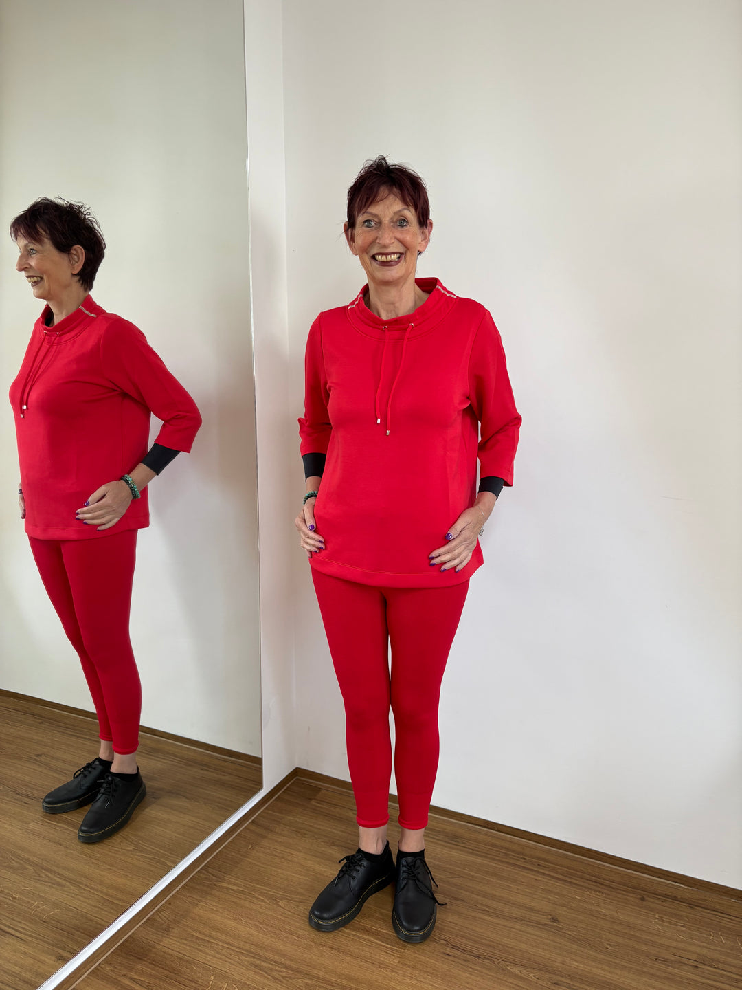 Sweatshirt Rundhals Rot
