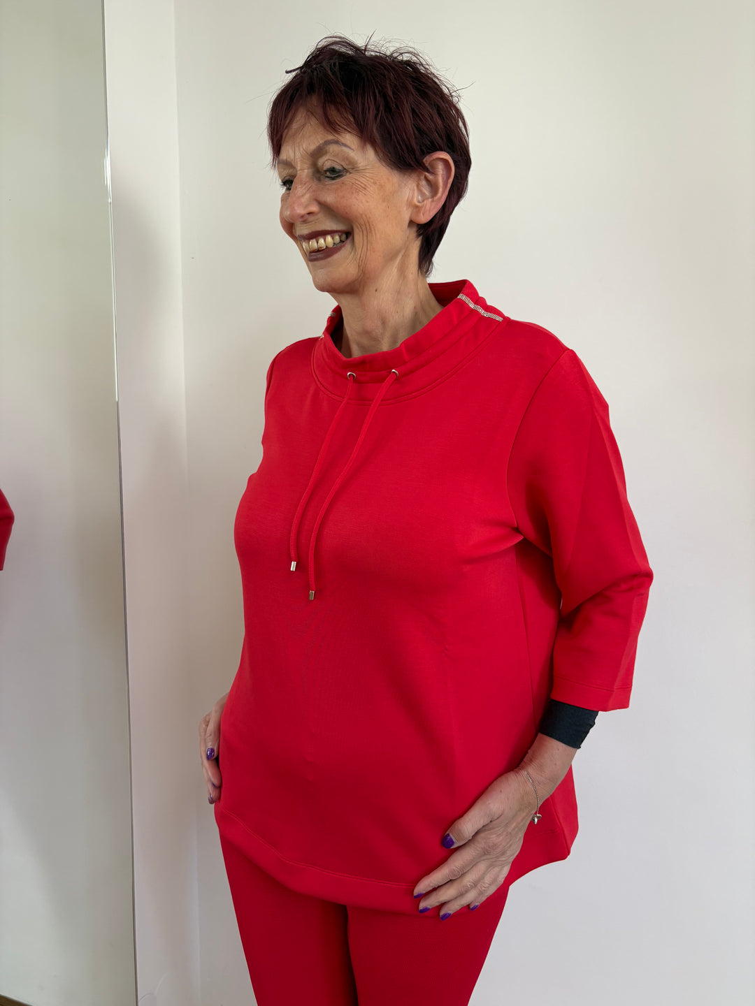 Sweatshirt Rundhals Rot
