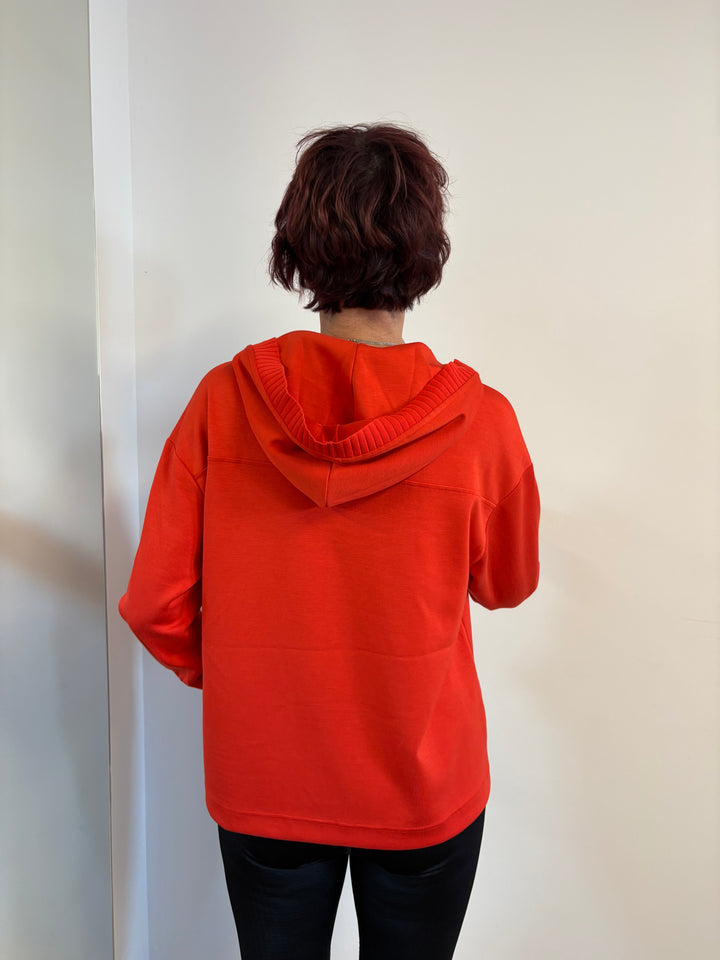 Sweatshirt mit Strickbündchen und Kapuze
