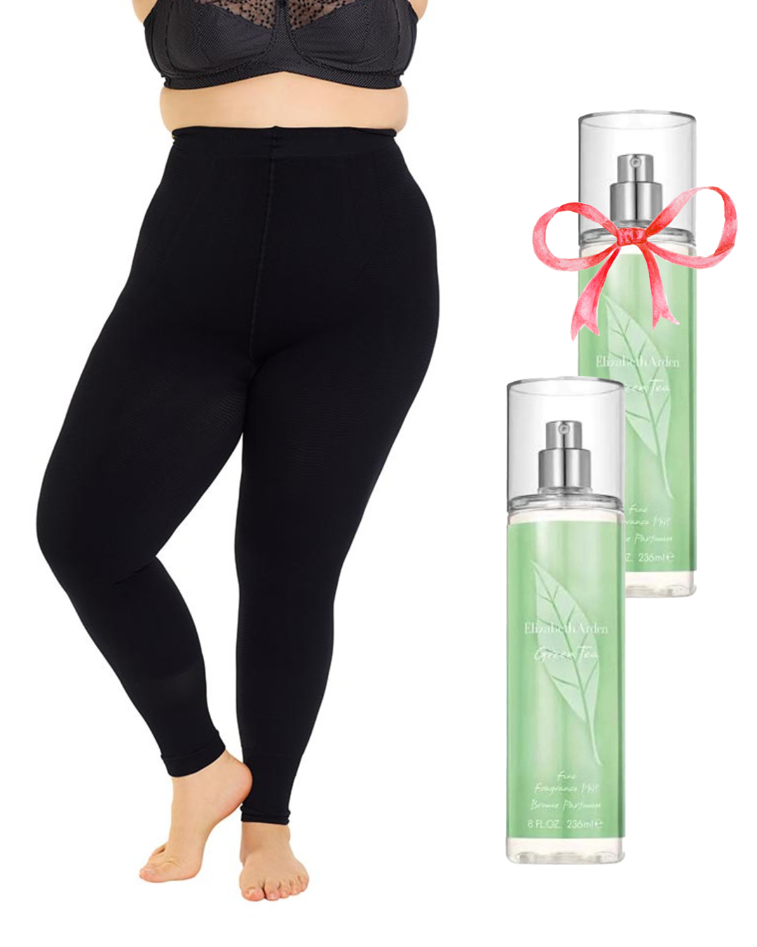 Kompressions Leggings Silber Welle 55-150kg & 2 Green Tea Sprays