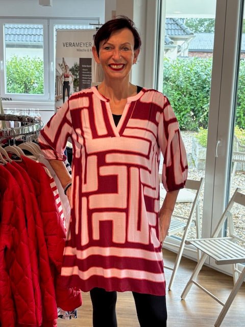 Lange Bluse Rosa - Rot - Vera Meyer