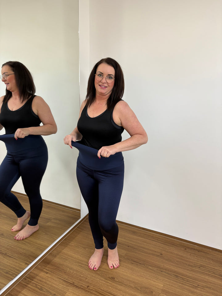 Lymph O Fit Wunderhose extra lang mit breitem Komfortbund Blau Gr. 40 - 52 - Vera Meyer