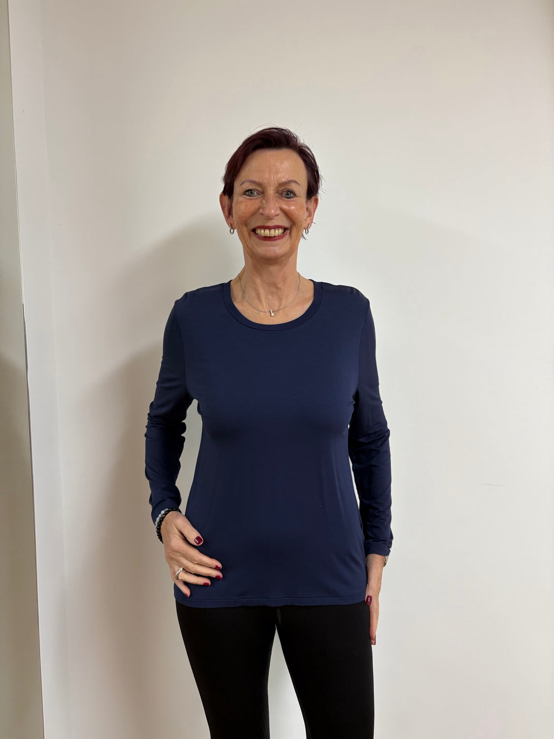 Blaues Langarmshirt Größe 42 - Vera Meyer