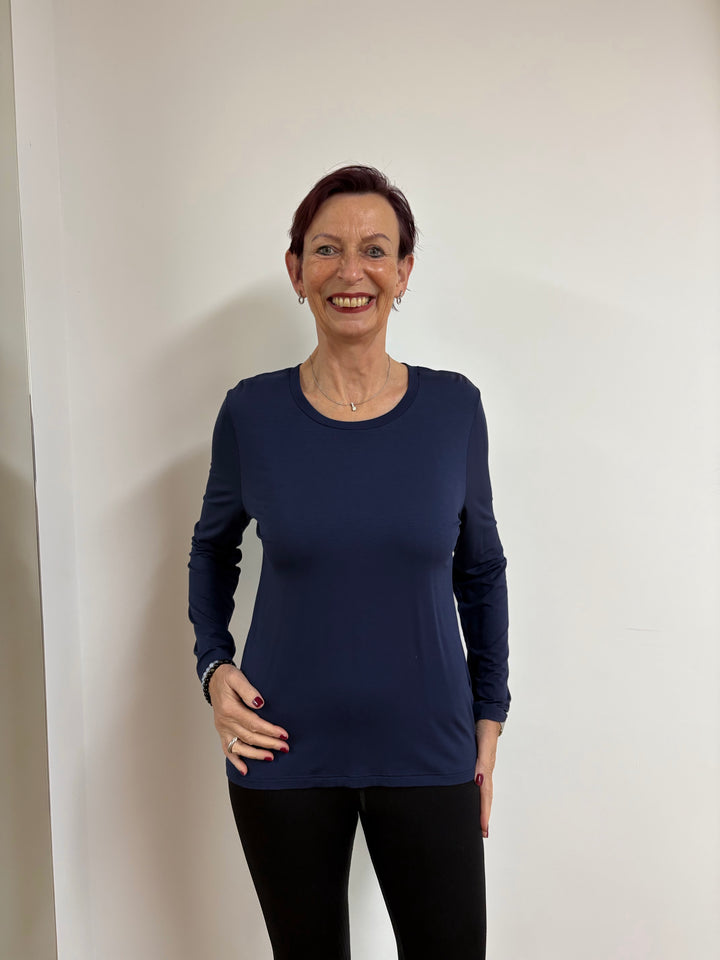 Blaues Langarmshirt Größe 42 - Vera Meyer