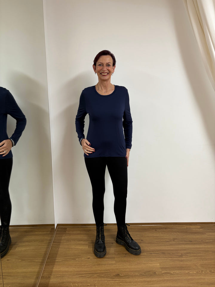 Blaues Langarmshirt Größe 42 - Vera Meyer