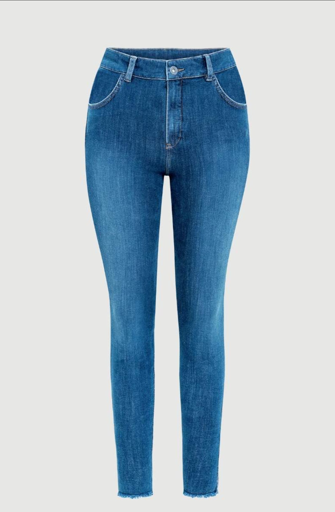 Hellblaue Cropped High Rise Shape Jeans