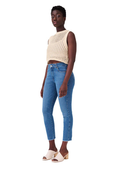 Hellblaue Cropped High Rise Shape Jeans - Vera Meyer