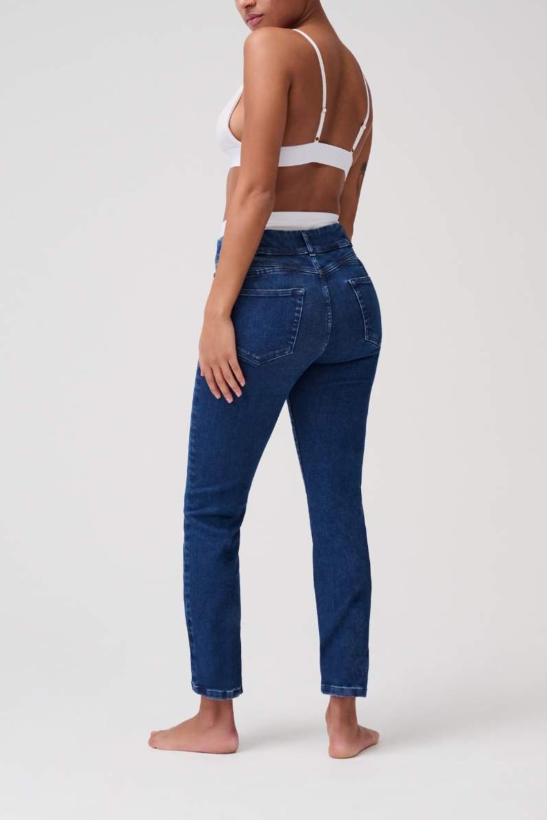 Slim High Rise Shape Jeans Dunkelblau