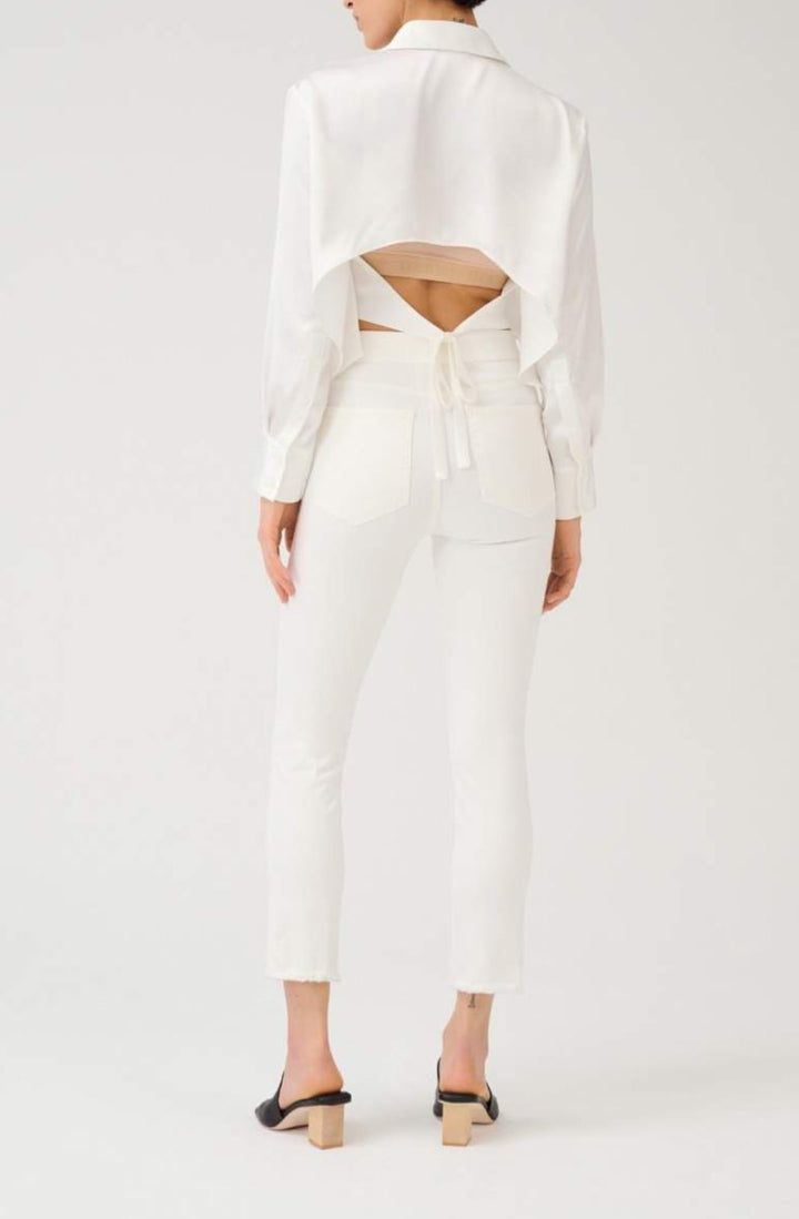 Weiße Cropped High Rise Shape Jeans