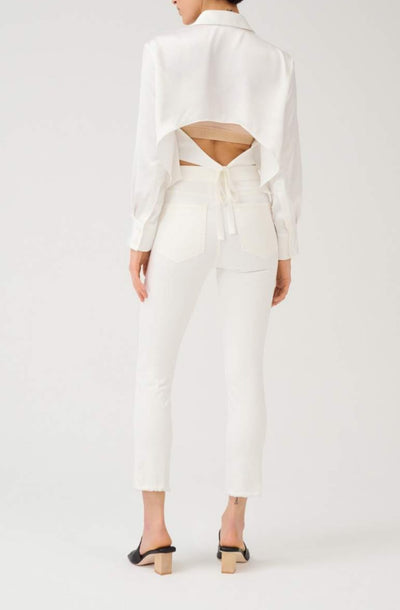 Weiße Cropped High Rise Shape Jeans