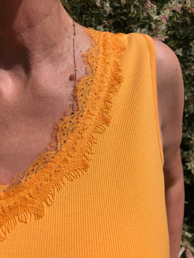 Top mit Spitze Orange - Vera Meyer