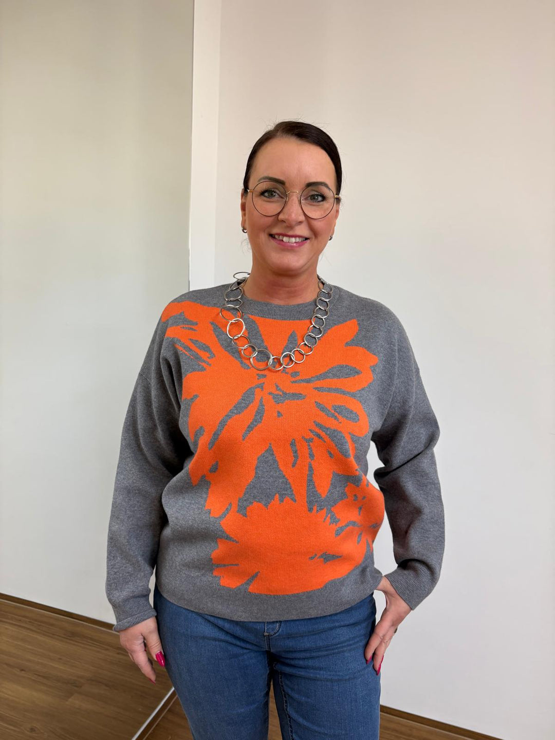 Sweater mit Blumenmuster - Vera Meyer