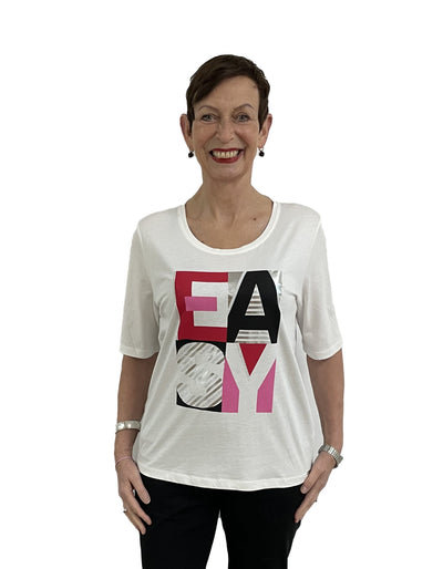 T-Shirt mit “Easy” Print