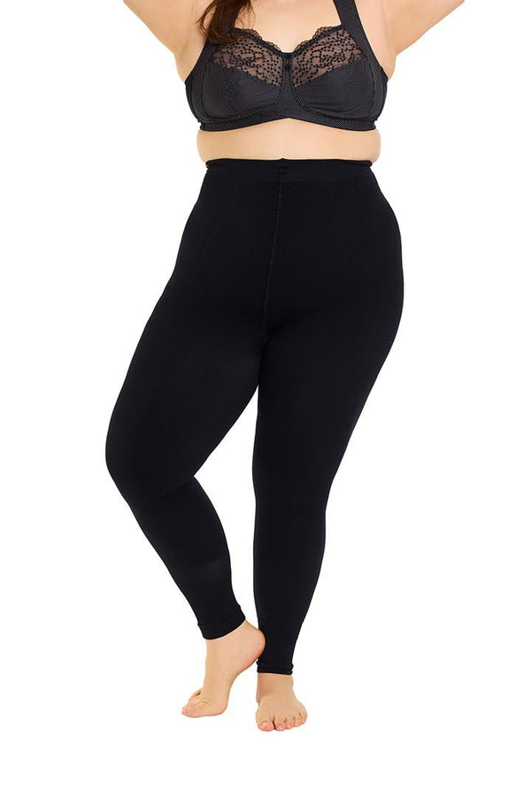 Silber Welle Kompressions-Leggings getragen von Frau