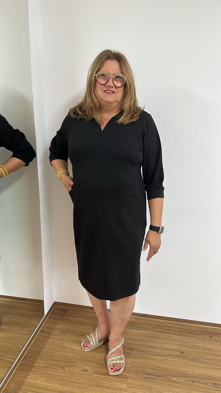 Schwarzes Kleid mit Taschen - Vera Meyer